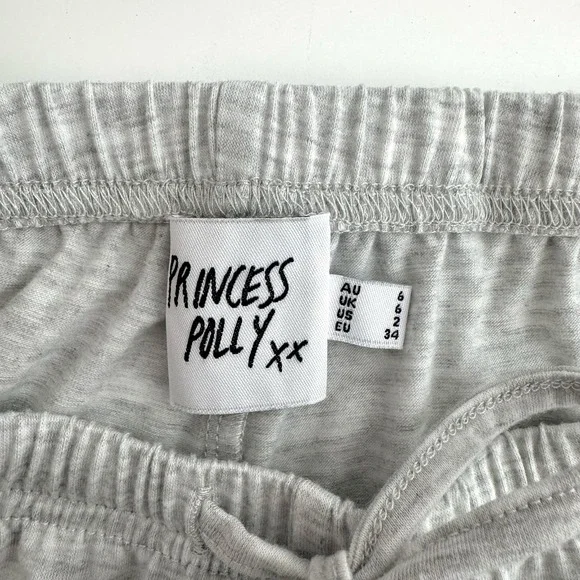 Princess Polly Light Grey Wide Leg Lounge Pants Drawstring Waist Womens Size 2 - Picture 4 of 5